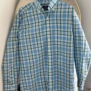Vineyard Vines Blue and Green Plaid Button Down Shirt
